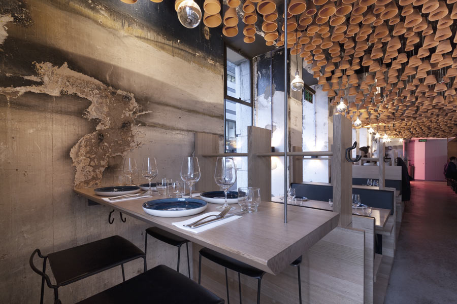 In stripping away the previous Press Club fitout, March Studio has revealed the site’s history – including ink stains left over from the Herald and Weekly Times days