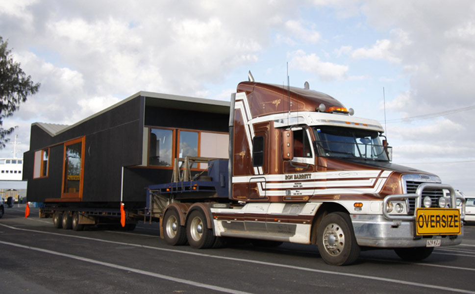 Transported as and when needed by flatbed truck