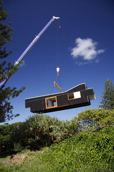 The Happy Haus craned in as an entirety onto site