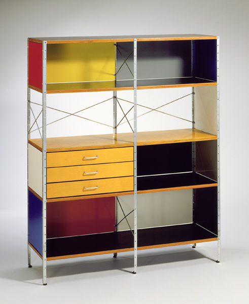 Charles Eames 1907–78 Ray Eames 1912–88 Herman Miller Furniture Company ESU (Eames storage unit) c. 1949 Zinc-plated steel, birch-faced and plastic-coated plywood, lacquered particle board, rubber LACMA, Gift of Mr. Sid Avery and Mr. James Corcoran © 2011 Eames Office LLC (eamesoffice.com); © Herman Miller, Inc. Photo © 2011 Museum Associates/LACMA.
