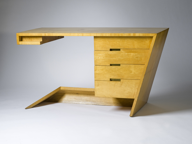 Dan Johnson 1918-79Hayden Hall n.d. Desk 1947 Maple, oak LACMA, Purchased with funds provided by The Buddy Taub Foundation, Dennis A. Roach and Jill Roach, Directors © Dan Johnson. Photo © 2011 Museum Associates/LACMA
