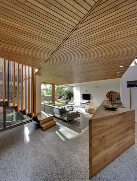 Timber detailing draws the eye outside