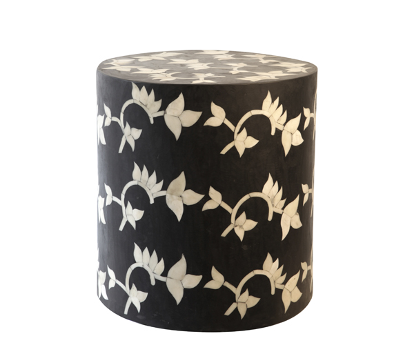 Bone Inlay Stool (Floral Design)