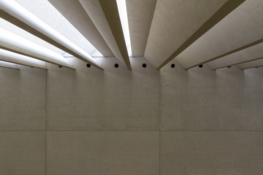 The precast concrete blades of the skylight in the Watermall, Queensland Art Gallery