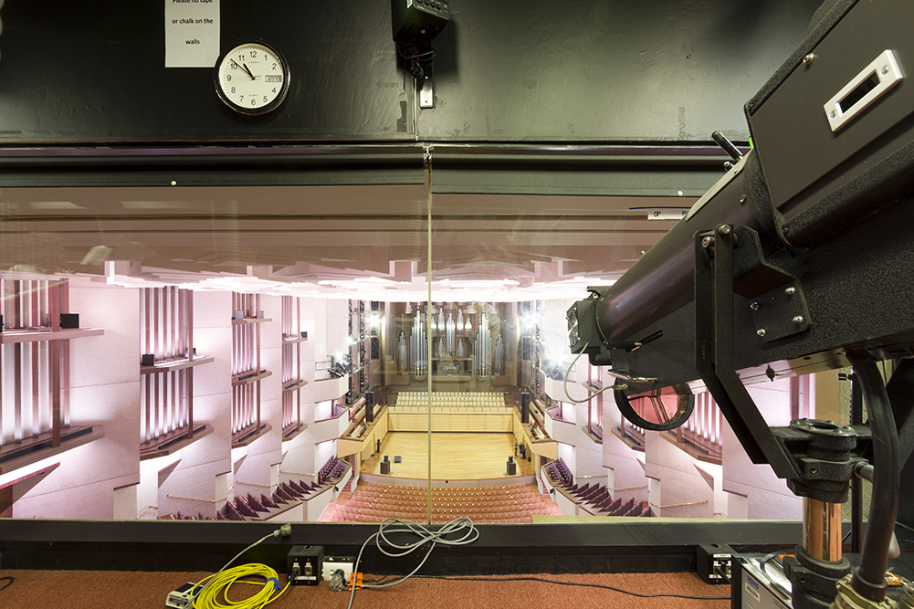 Spotlight operator’s booth of the Concert Hall, Queensland Performing Arts Centre