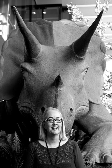 Bernadette McCormack, Senior Creative Producer at the Queensland Museum in courtyard on Grey Street