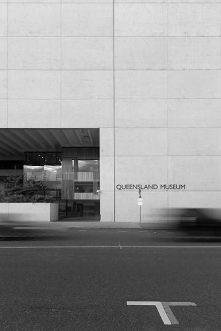 Exterior of the Queensland Museum in Brisbane to Grey Street