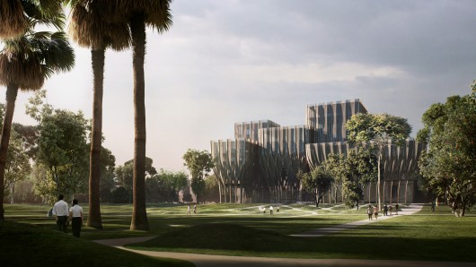 South Facade and Memorial Park. Image Courtesy of ZHA