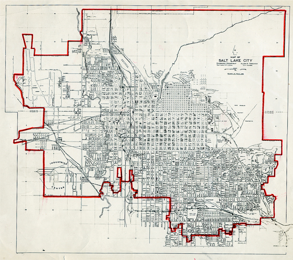 Fig. 5: Gianni Pettena, Red Line, Salt Lake City, 1972 (Gianni Pettena Archive, Fiesole)