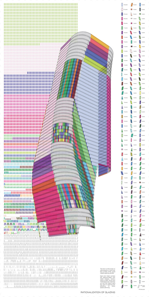 IMAGE 7: Diagram, glazing panel unit count for Phare Tower, Paris