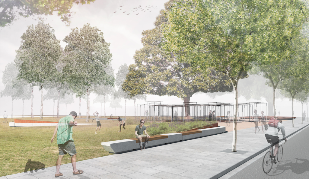 Artist's impression of the MPavilion at its new home, render courtesy of MPavilion.