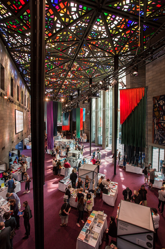 The Melbourne Art Book Fair 2017 in the Great Hall of the National Gallery of Victoria, which was part of Melbourne Design Week. Photo by Wayne Taylor.