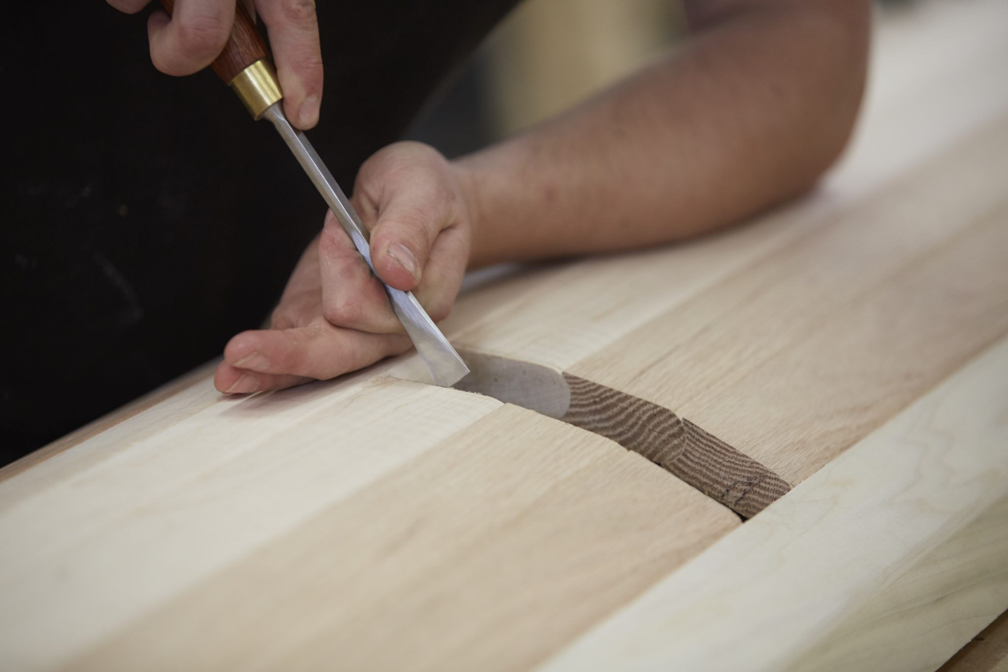 Curving elements in the design required handmade detailing.