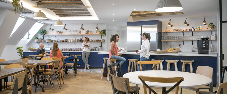 The kitchen is a vital part of the design. 