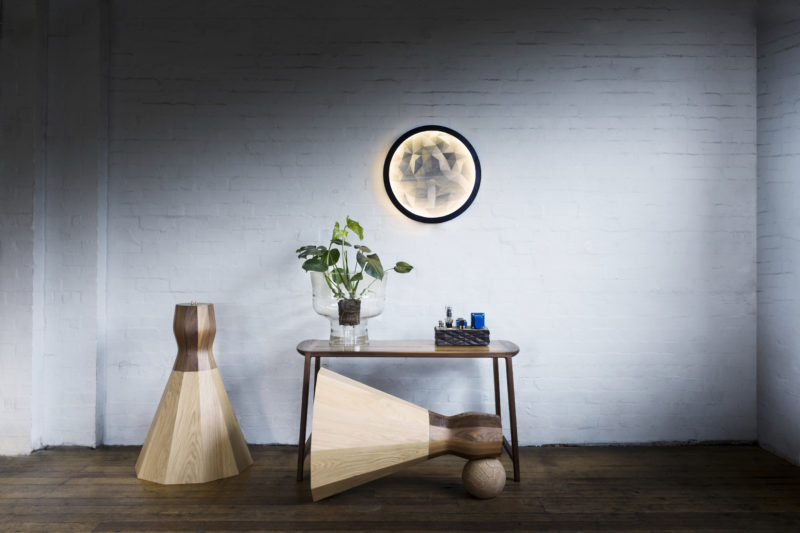 Telegon wall light, Poncho desk and Sound System Horns by Alex Earl. Photo by Lynton Crabb.