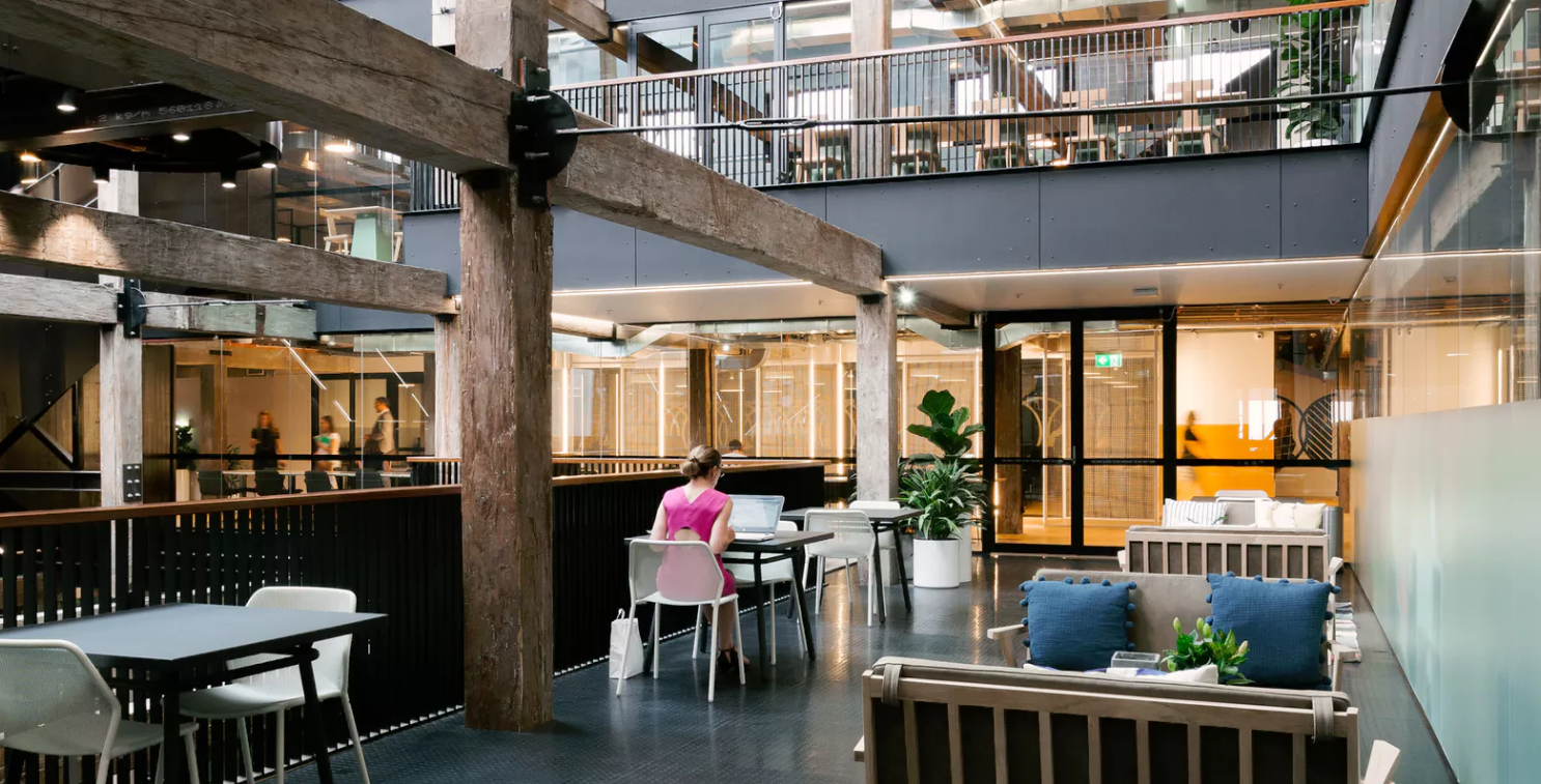 WeWork Melbourne. Parker believes WeWork is a great example of building community.