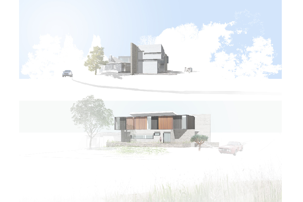 Perspectives of Khôra house (top) and Kellyville house bottom). Images courtesy the architect.