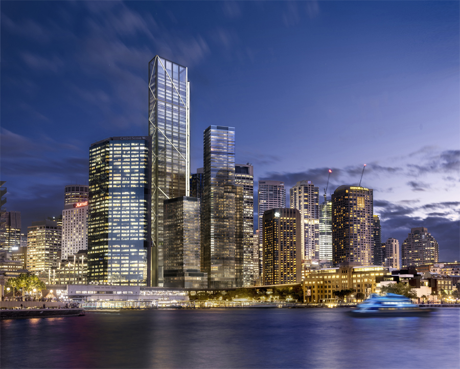 An artist impression of the proposed Foster + Partners tower in Circular Quay.
