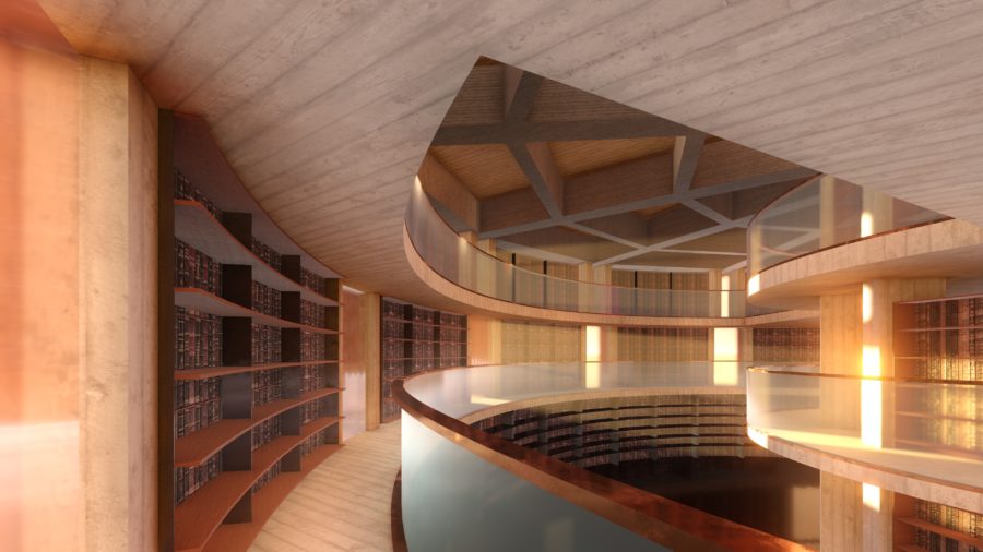 The new library will house Walsh's extensive collection or rare books and manuscripts.