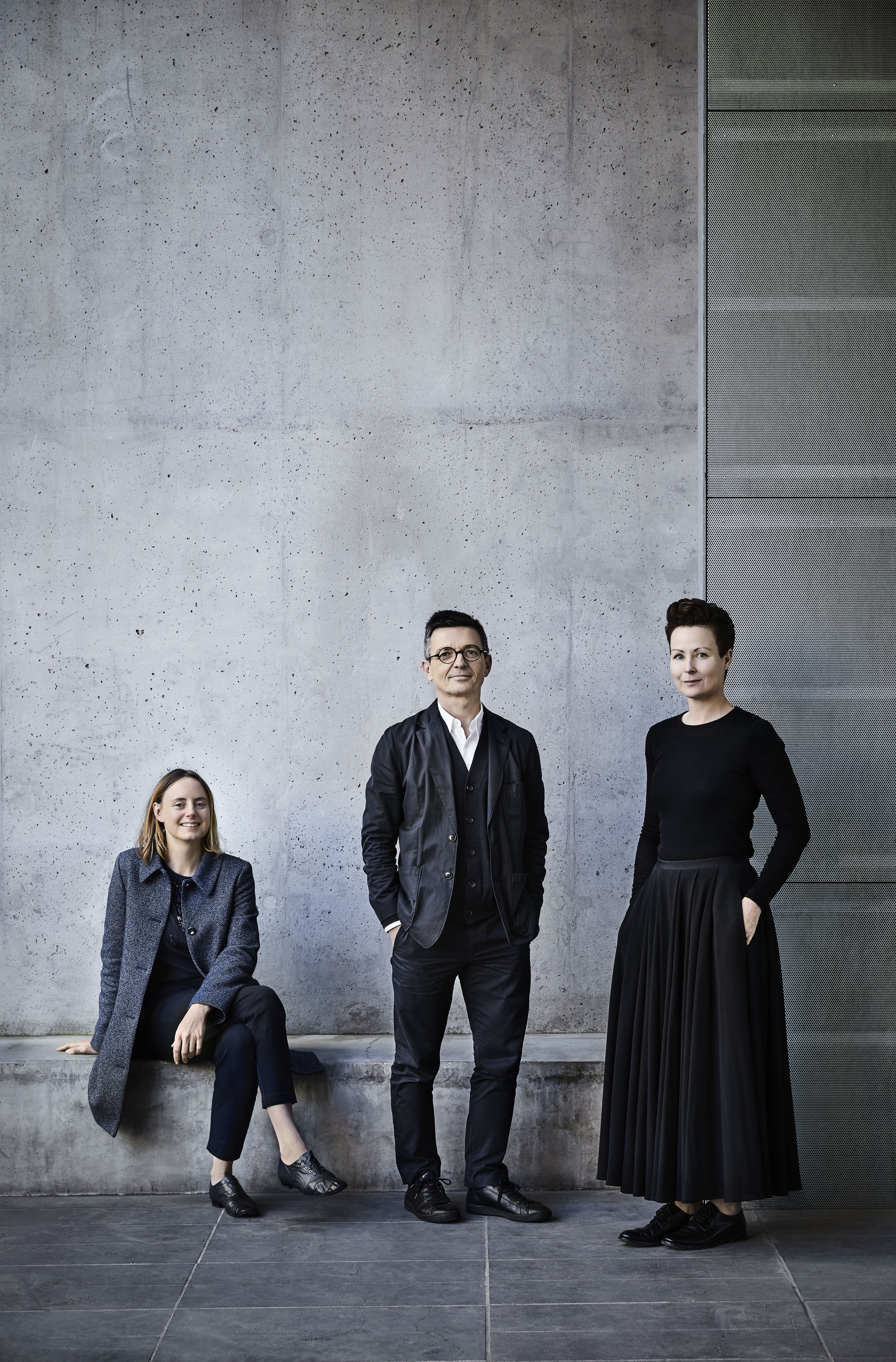 The 2018 creative team (L-R), artist Linda Tegg with Mauro Baracco and Louise Wright of Baracco+Wright Architects. Photo by Sharyn Cairns.