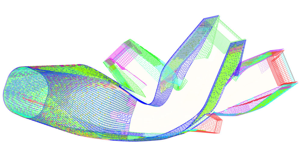 Planning detail of the Kaohsiung Port Terminal, inspired by lattice work from an earlier landscape architecture project.