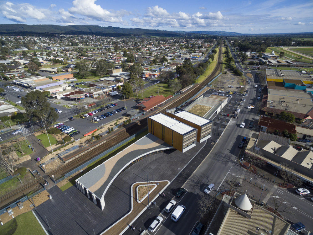 The new library sits on what was a greyfields site, which separated the town of Moe. Photo by John Gollings.