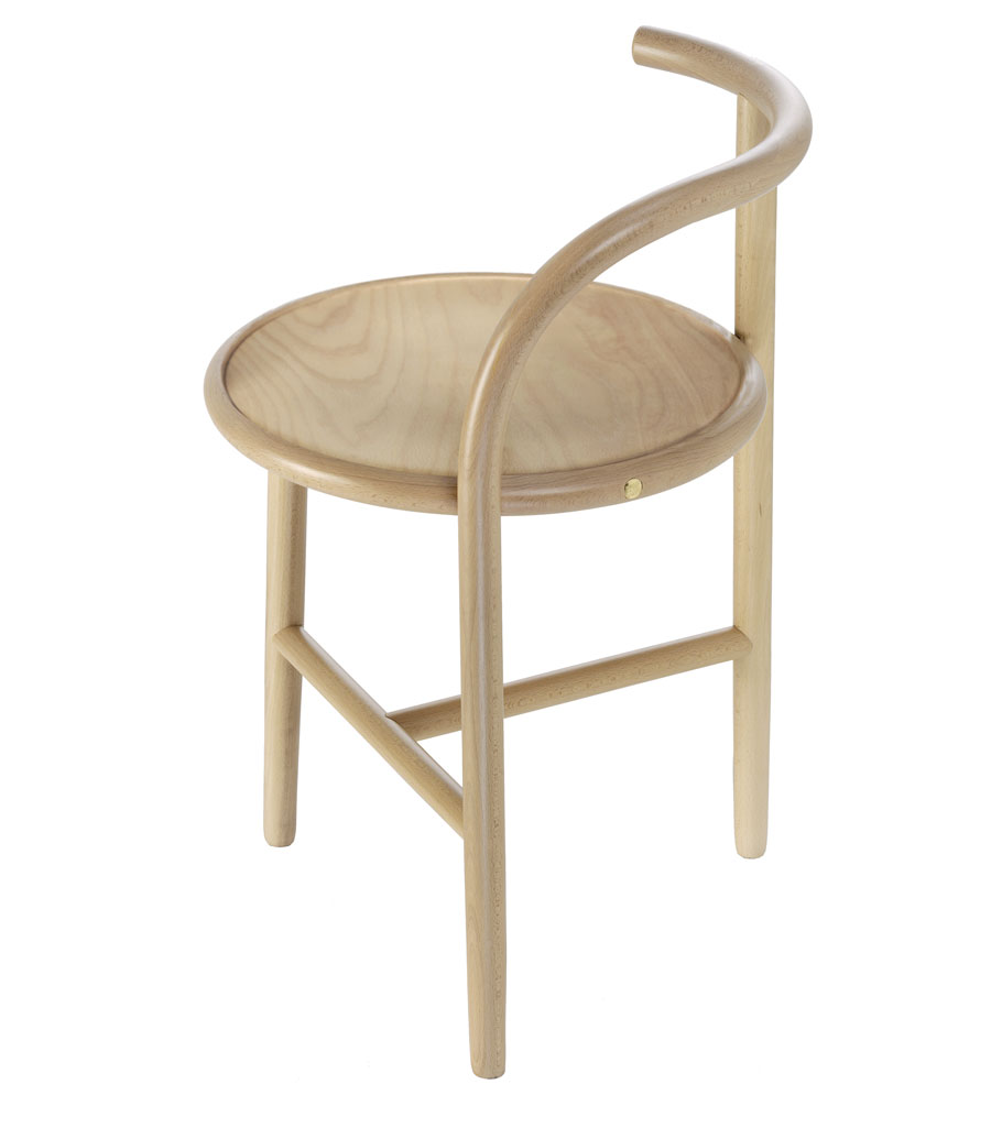 Gebruder single curve bar stool by Nendo