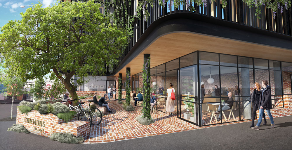 The Commons Hobart integrates with the street, a tactic to engage with the community.