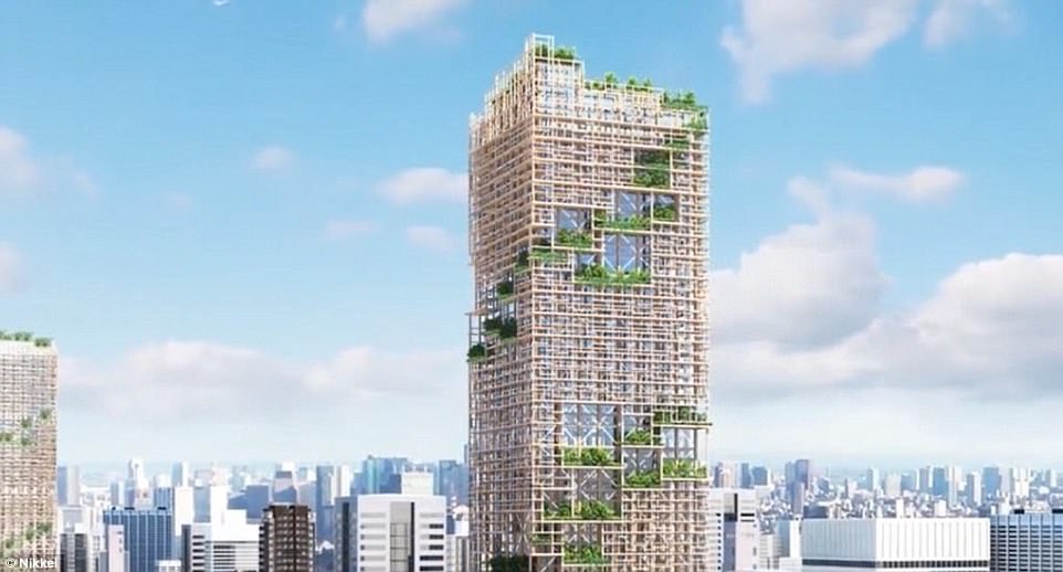 The world's tallest wooden building in Japan