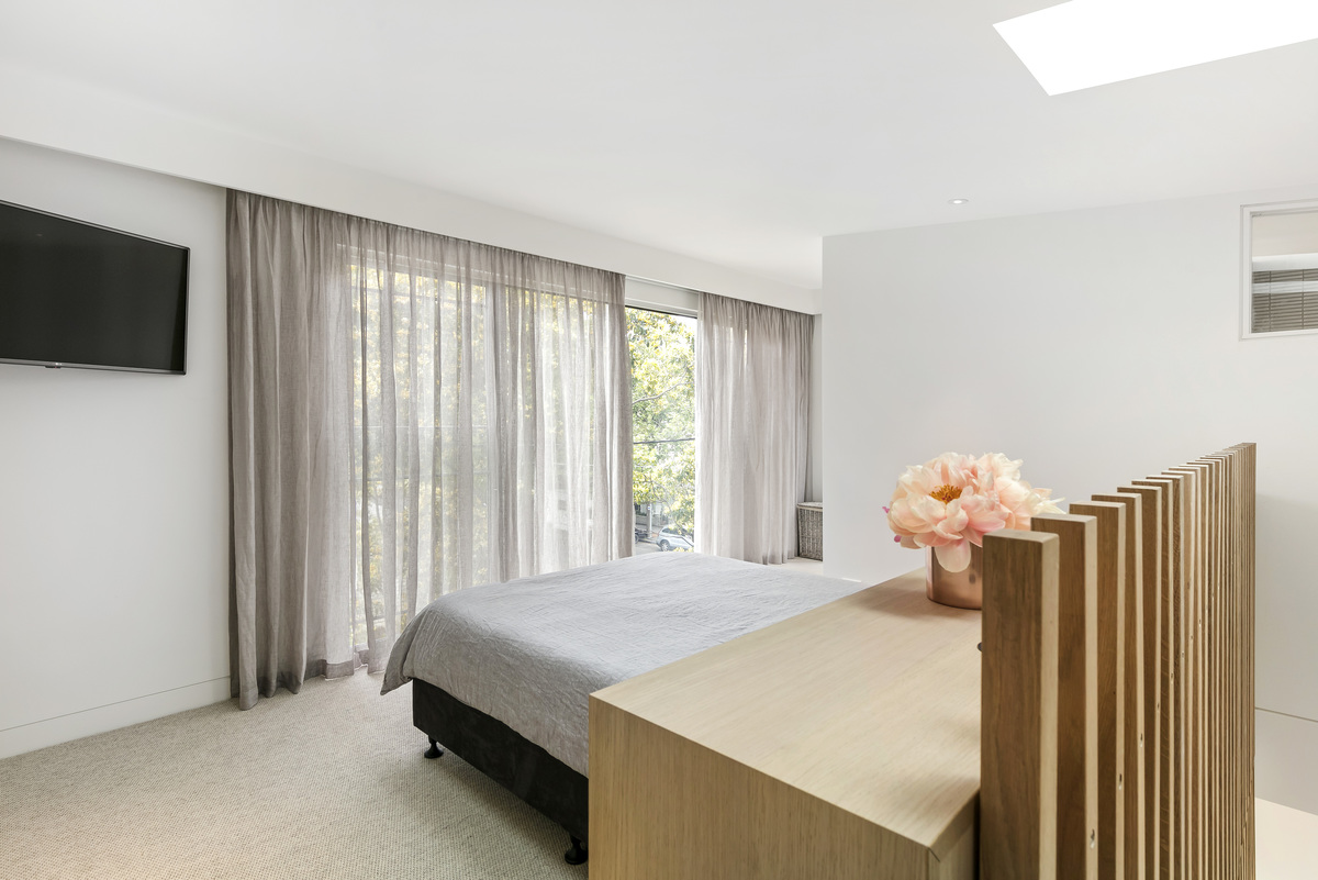 Bedroom in former milk bar