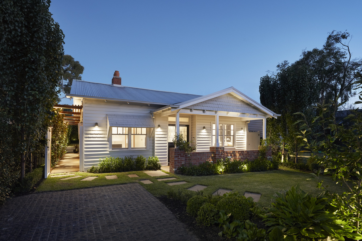 a flat roofline and a more modern silhouette for the extension