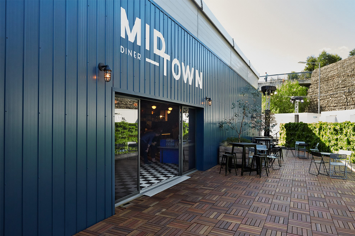 Exterior of the Mid Town pop-up bar