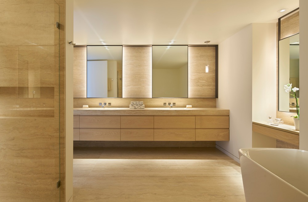 The master bathroom in the Studio VARA designed apartment