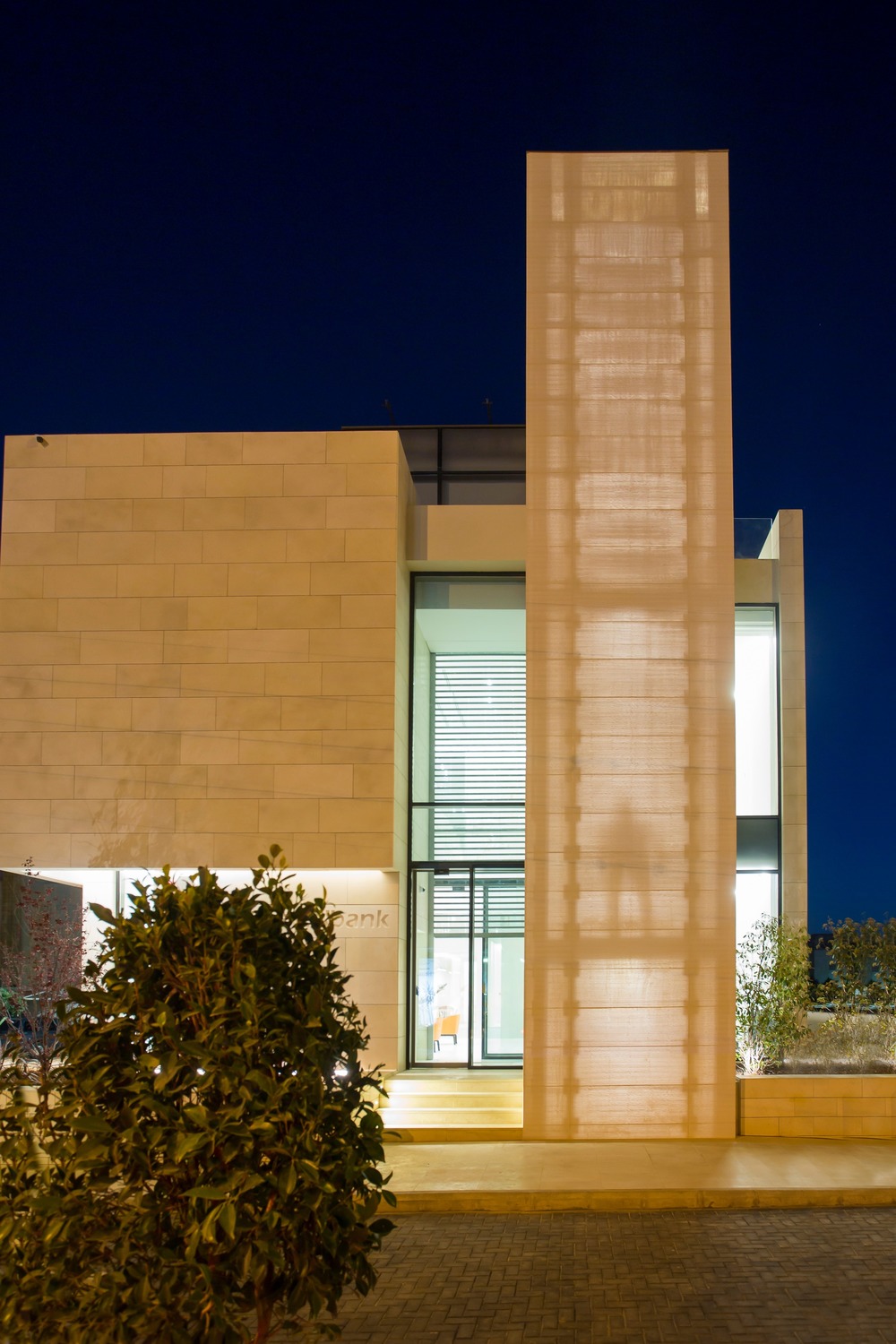 Light transmitting concrete Amman Capital Bank facade