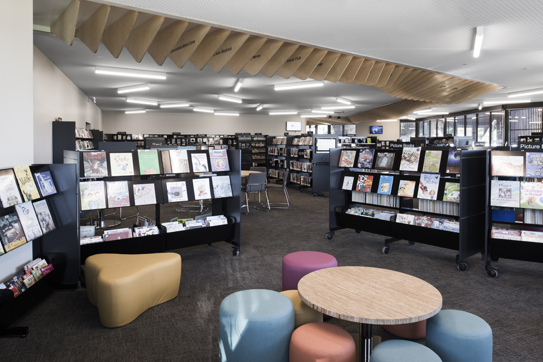 Seating area inside the Cobram library