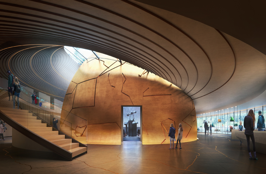 Interior of the new planetarium at Snøhetta