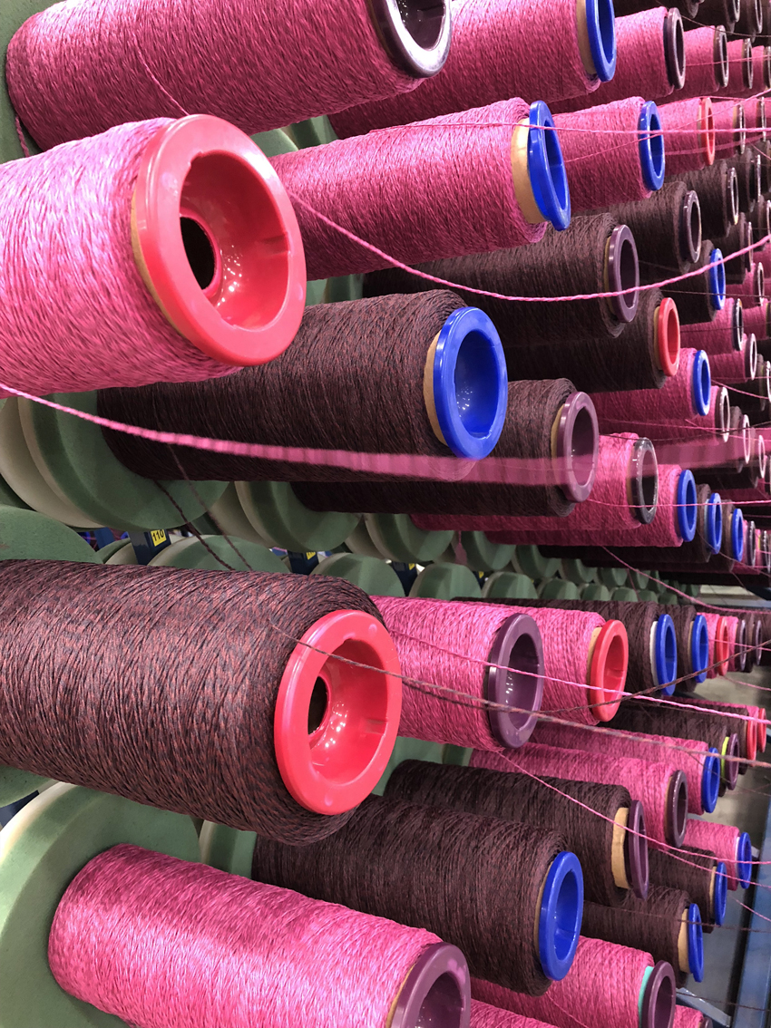 Rolls of thread at the Shaw Contract Mill in China
