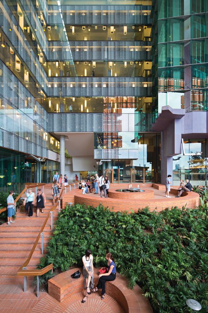 A hospital with lots of greenery