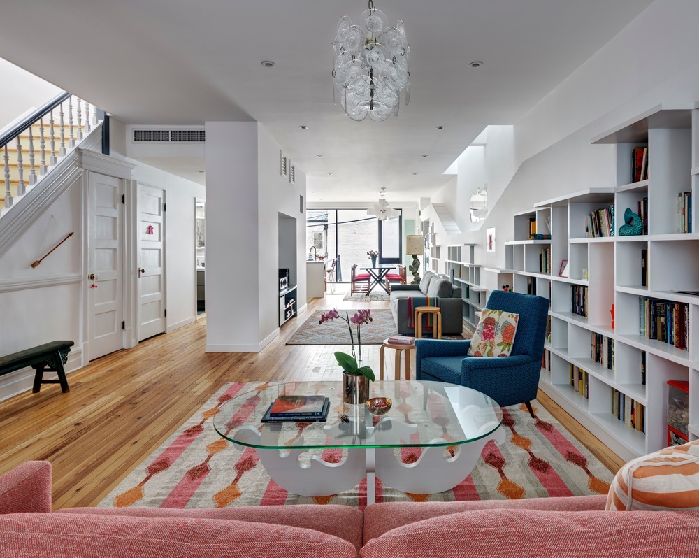 The living and dining space