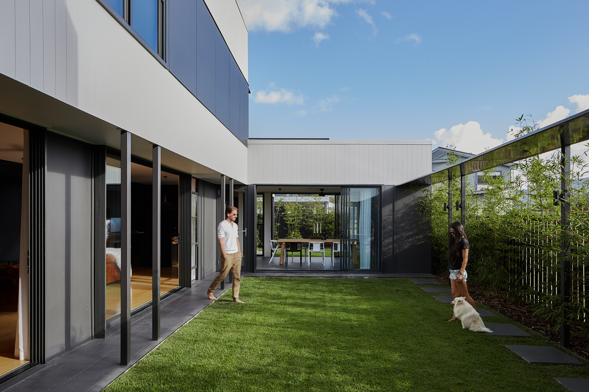 The courtyard in the centre of the home provides privacy