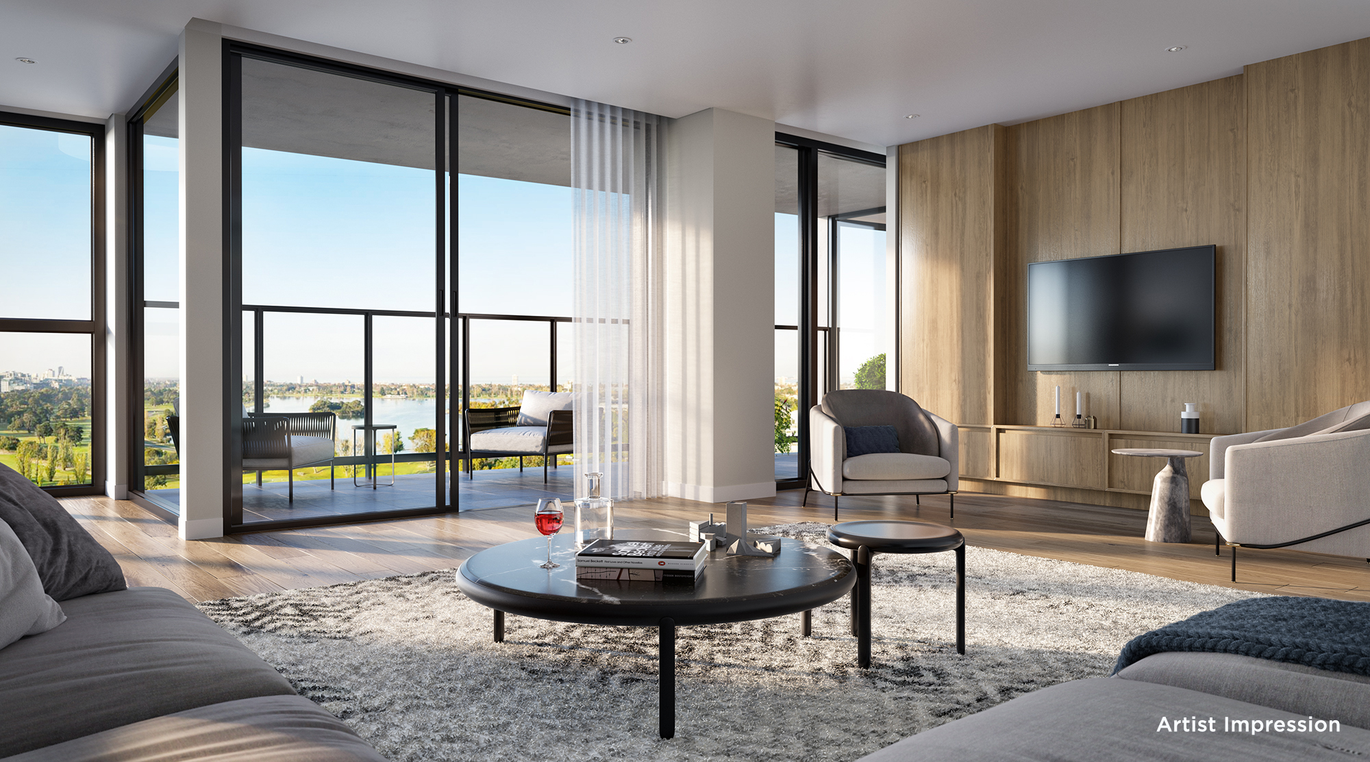 Australian Unity The Grace living Area render