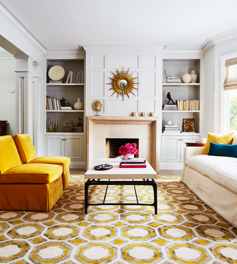 pops of colour in the informal sitting room