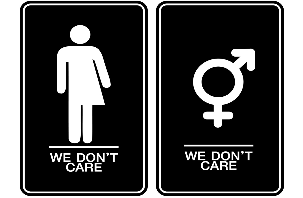 Non-gendered bathroom signs