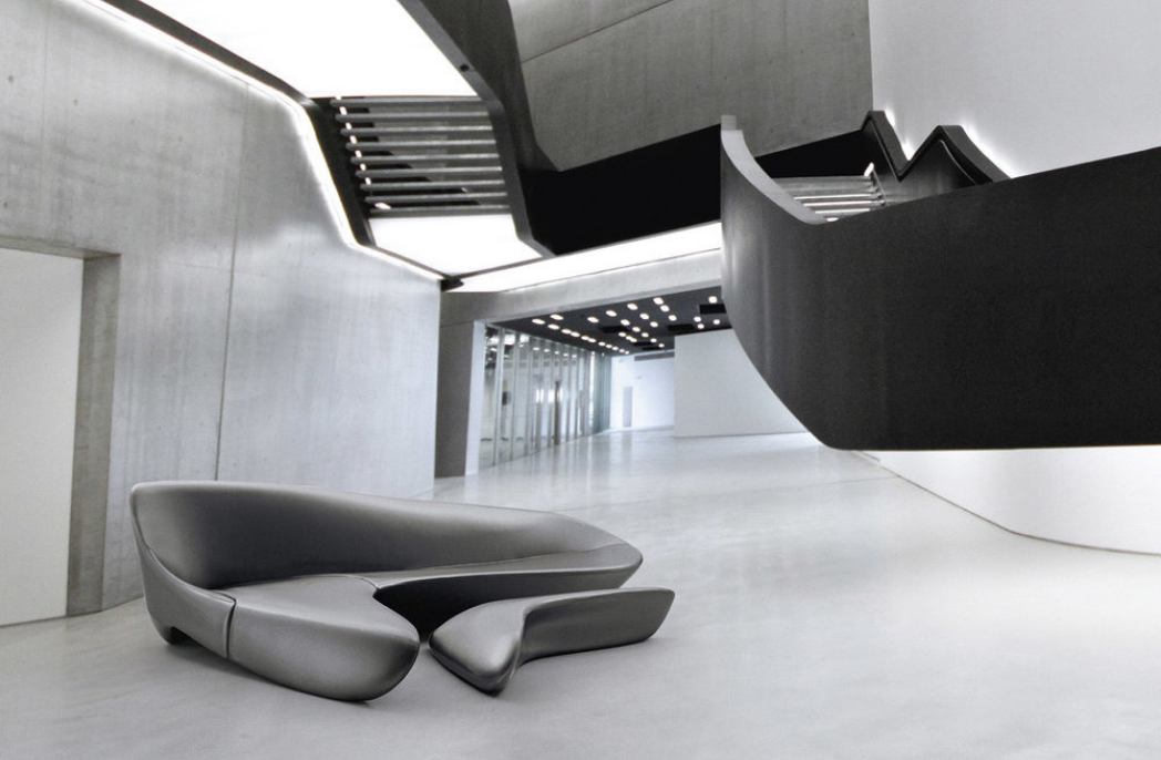 Moon sofa and ottoman by Zaha Hadid design