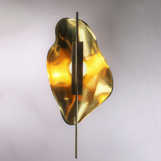 Pauline Tsolos and Darcey Zelenko: Lighting design for (OUYSE) / brass wall sconce