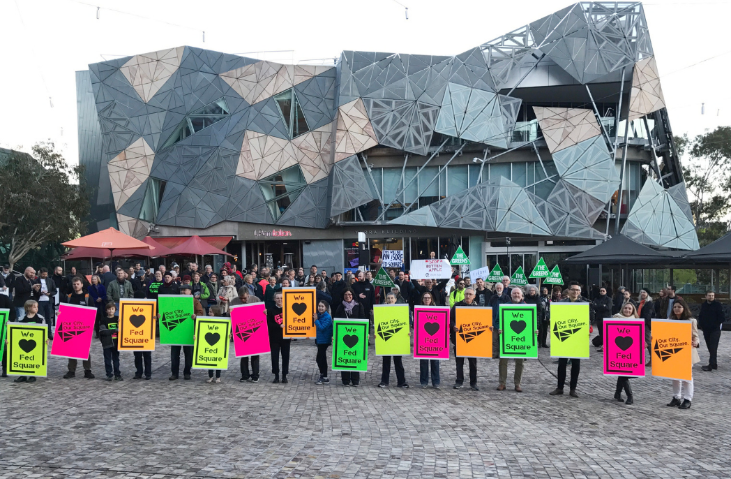 Public opposition to plans for an Apple store was the trigger for the nomination of Federation Square for heritage listing, but it still had to meet the criteria. Image by Andi Yu/AAP