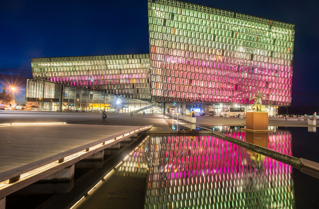 Harpa concert hall one of the iconic place of Reykjavik, Iceland.