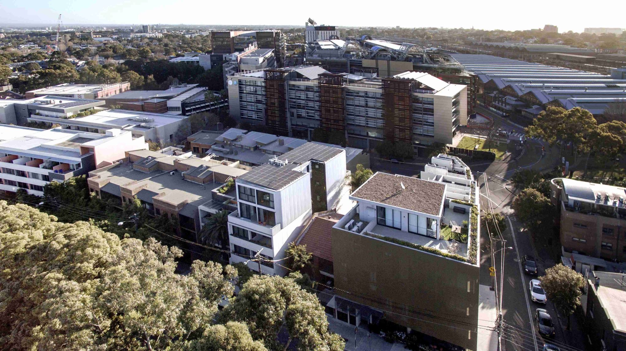 Aerial shot of the Passive House