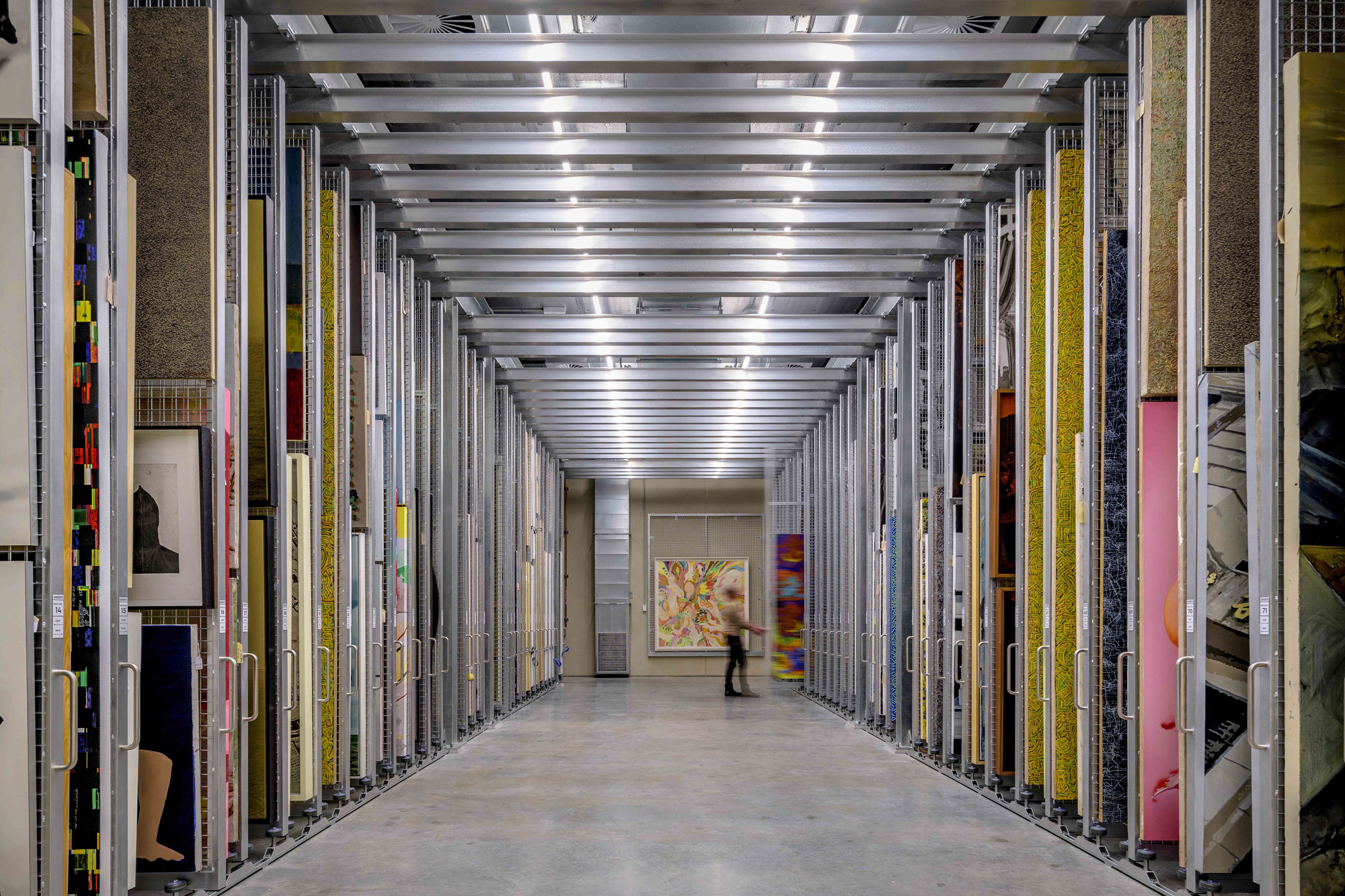 Dangrove Art Storage Facility Interior, Alexandria NSW Australia, designed by Tzannes, built by Infinity Constructions. Photography by The Guthrie Project.