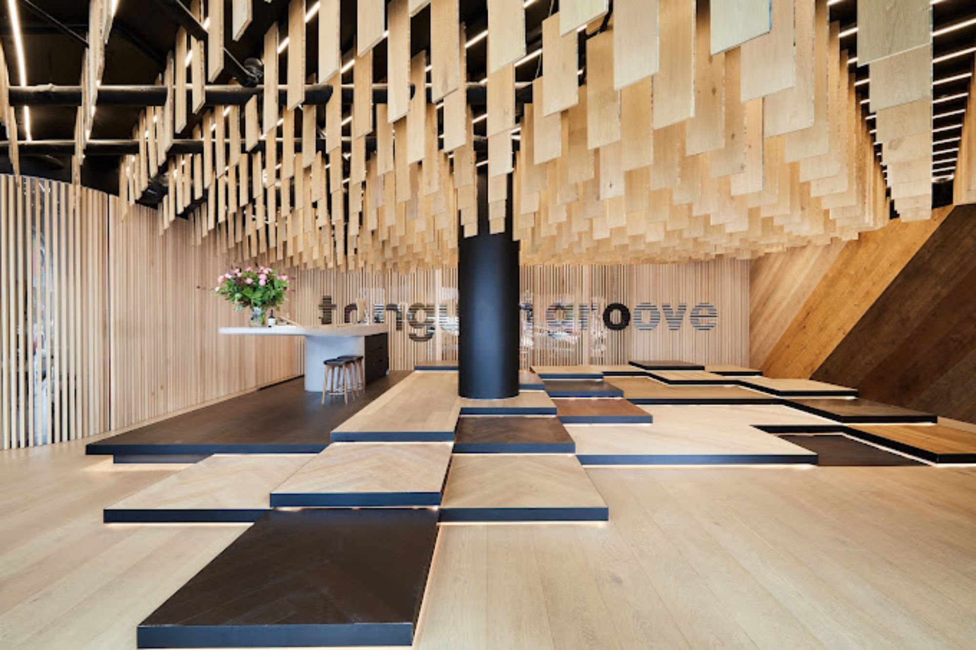 Tongue and groove Swan St showroom